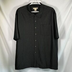 Island Passport Men's Black Short-Sleeve Button-Up Shirt Size 3XL
